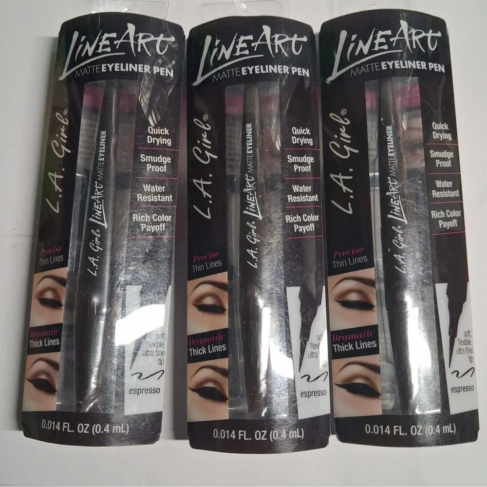 3 L A Girl Line Art Eyeliner Pen Matte GLE713 Espresso Water Resistant Quick Dry